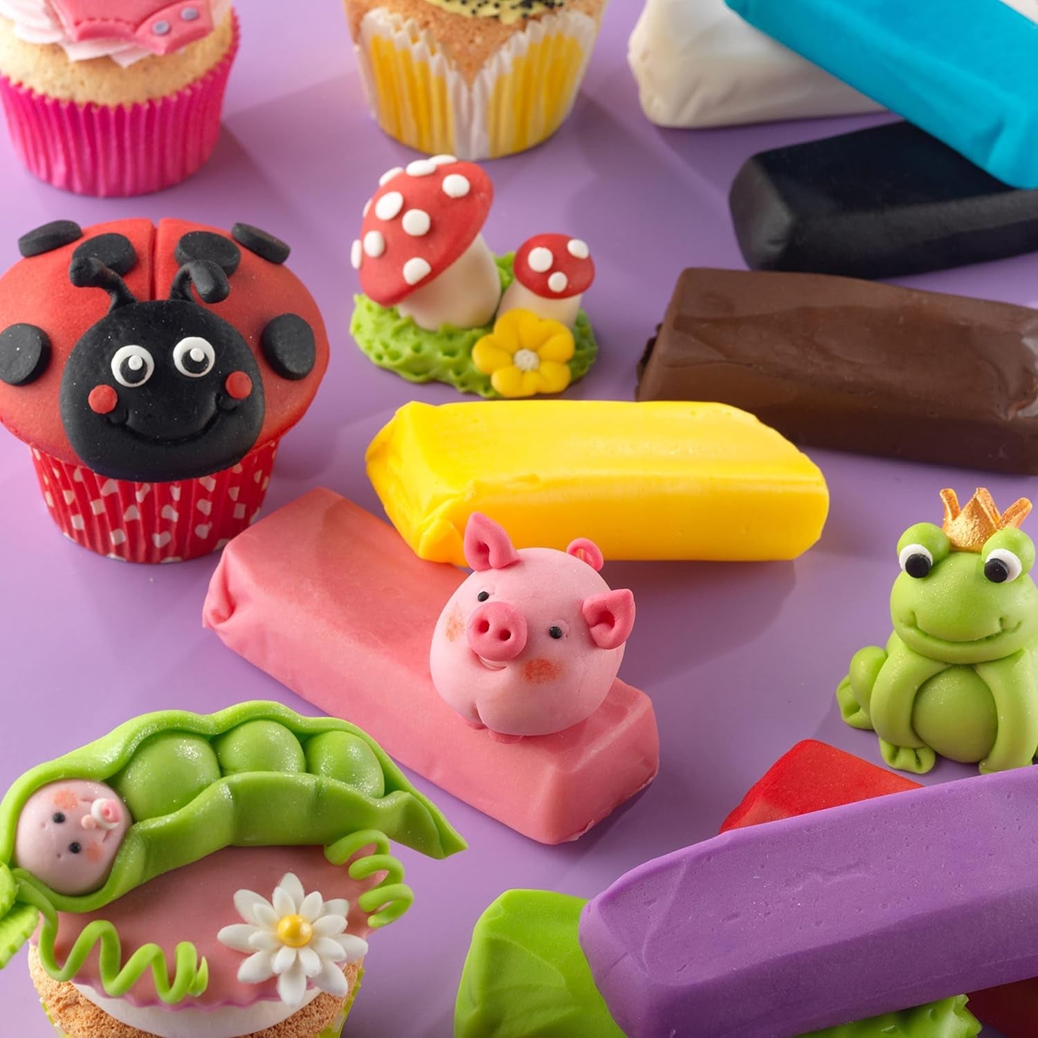 Günthart BackDecor 500g fondant farvet fondant, palmeoliefri, modellervoks til design, sæt af 1 (500 gr) Sukkerpasta Naty Shop
