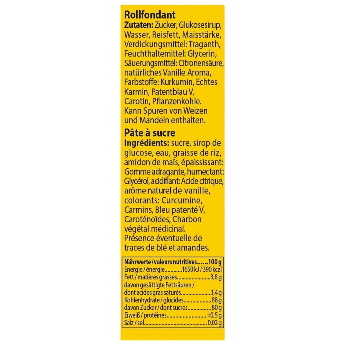 Günthart BackDecor 500g fondant farvet fondant, palmeoliefri, modellervoks til design, sæt af 1 (500 gr) Sukkerpasta Naty Shop
