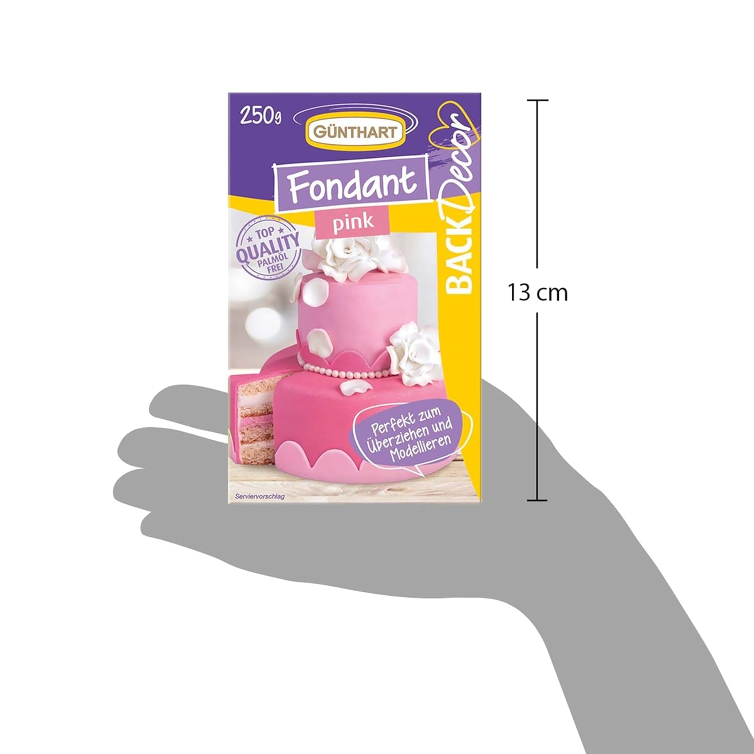 Günthart BackDecor fondant pink | overlegen kvalitet | klar til brug | uden palmeolie | rivefast | til overtræk af kager og bagværk | velegnet til modellering | pakke med 2 (1 x 250 g) Naty Shop sukkerpasta