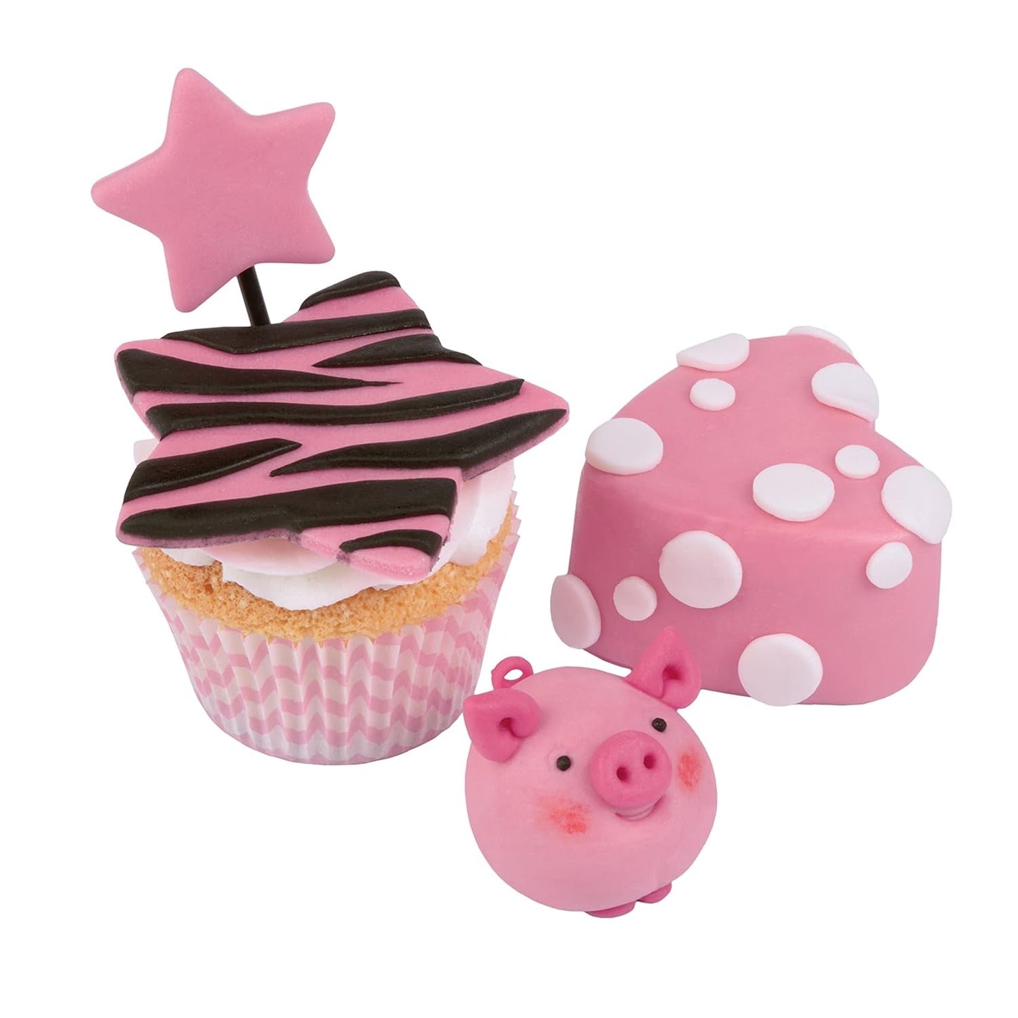 Günthart BackDecor fondant pink | overlegen kvalitet | klar til brug | uden palmeolie | rivefast | til overtræk af kager og bagværk | velegnet til modellering | pakke med 2 (1 x 250 g) Naty Shop sukkerpasta