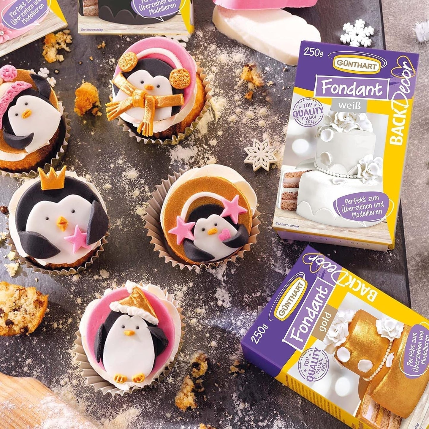 Günthart BackDecor fondant pink | overlegen kvalitet | klar til brug | uden palmeolie | rivefast | til overtræk af kager og bagværk | velegnet til modellering | pakke med 2 (1 x 250 g) Naty Shop sukkerpasta