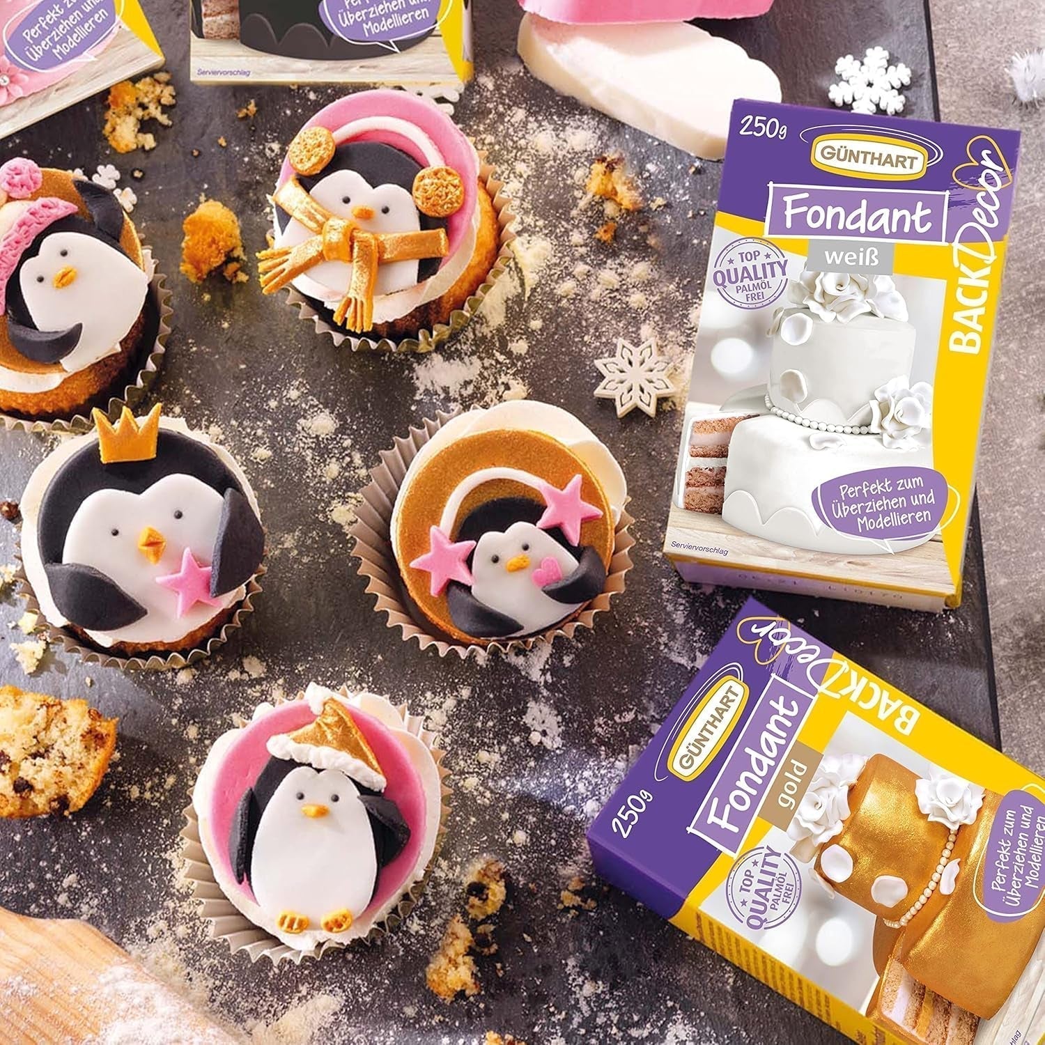 Günthart BackDecor fondant pink | overlegen kvalitet | klar til brug | uden palmeolie | rivefast | til overtræk af kager og bagværk | velegnet til modellering | pakke med 2 (1 x 250 g) Naty Shop sukkerpasta