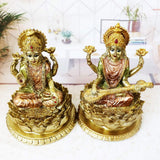 Hindu gudinde Laxmi Lotus Skulptur - Indisk Gud Lord Lakshmi Puja Statue - Indien Murti Idol figurer Pooja Genstand Diwali Gaver Statuetter og skulpturer Naty Shop