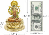 Hindu gudinde Laxmi Lotus Skulptur - Indisk Gud Lord Lakshmi Puja Statue - Indien Murti Idol figurer Pooja Genstand Diwali Gaver Statuetter og skulpturer Naty Shop