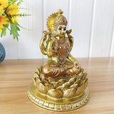 Hindu gudinde Laxmi Lotus Skulptur - Indisk Gud Lord Lakshmi Puja Statue - Indien Murti Idol figurer Pooja Genstand Diwali Gaver Statuetter og skulpturer Naty Shop