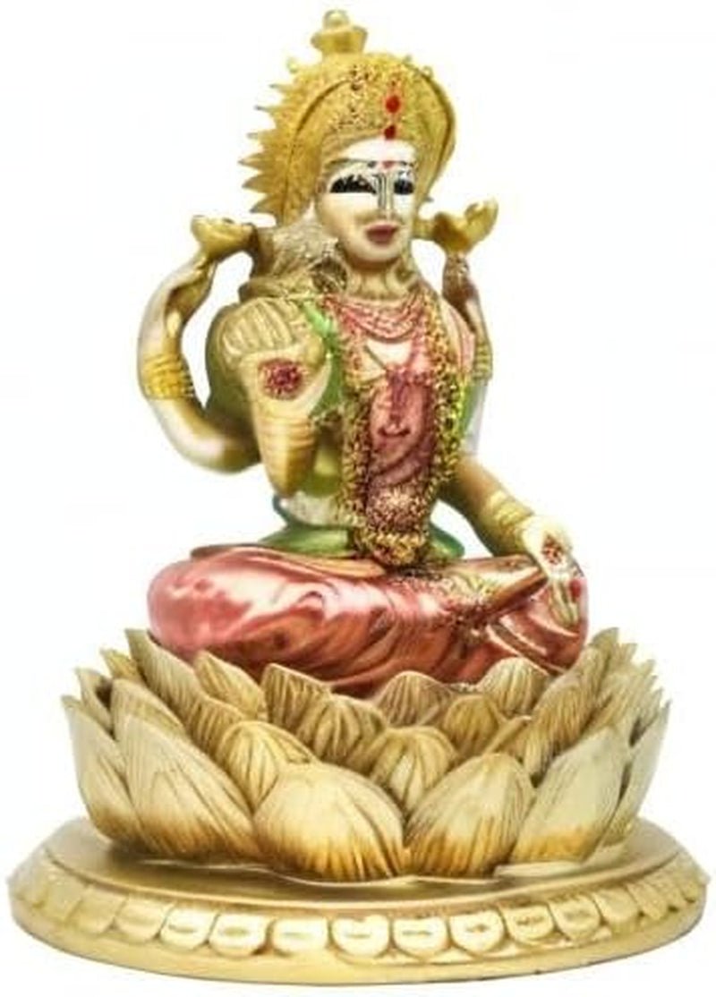 Hindu gudinde Laxmi Lotus Skulptur - Indisk Gud Lord Lakshmi Puja Statue - Indien Murti Idol figurer Pooja Genstand Diwali Gaver Statuetter og skulpturer Naty Shop