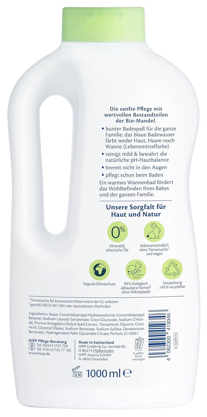 HiPP Baby Gentle Family Bath, 1000ml børn - Bad og hudpleje Naty Shop