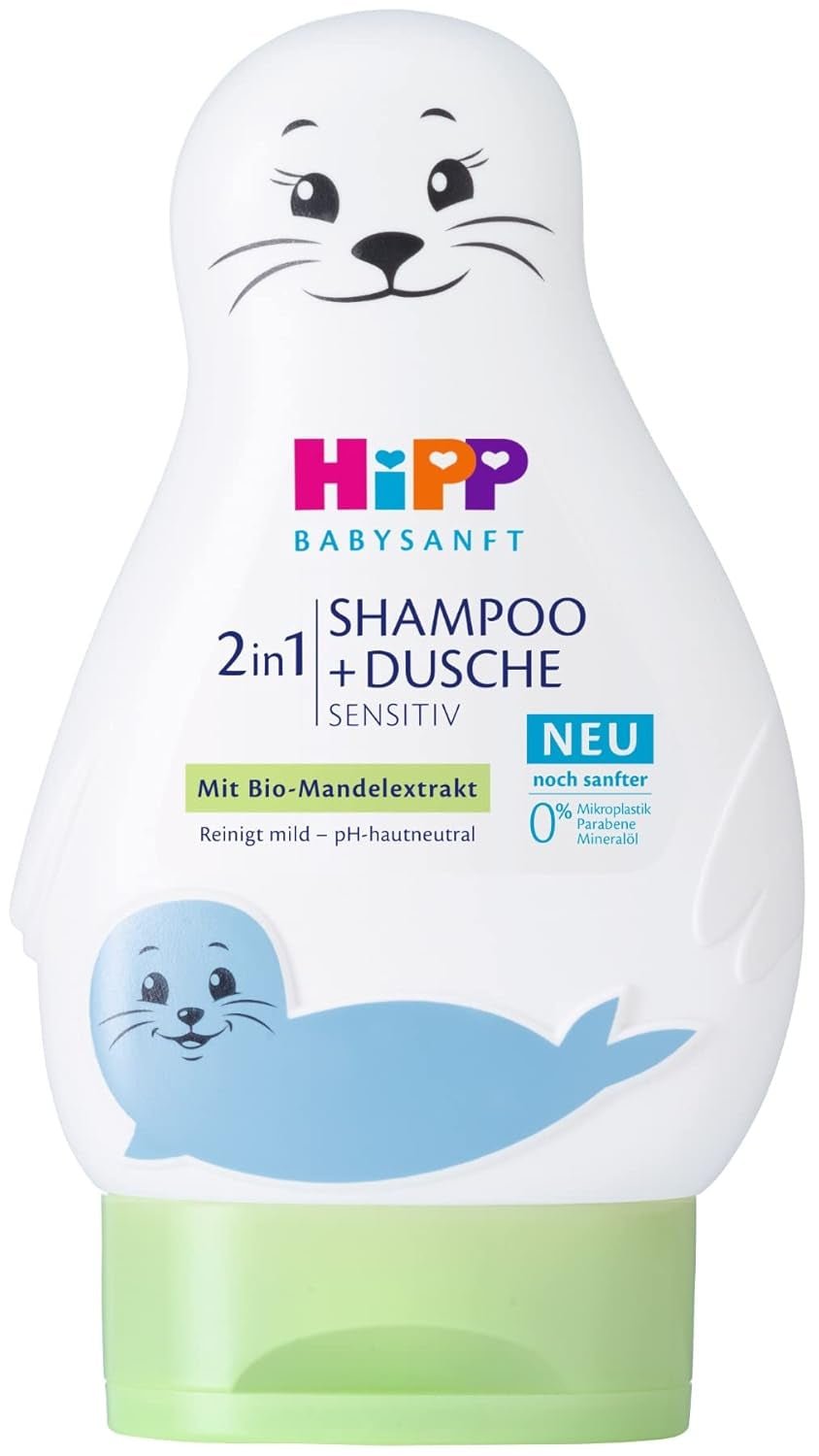 HiPP Babysanft 2in1 Shampoo + Brusebad, pakke med 6 (6 x 200 ml) Børn - Bad og hudpleje Naty Shop Standardtitel