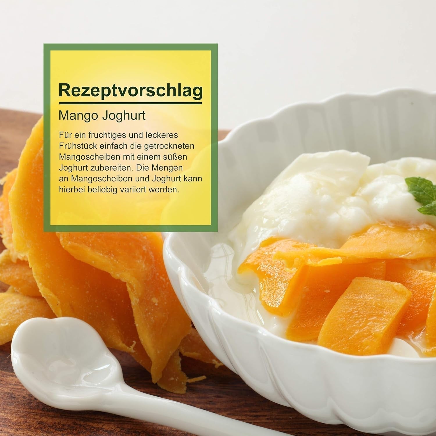 Howa tørret mango - tørret frugt i økologisk kvalitet, naturlig og usvovlet - ideel til madlavning, bagning eller som en sund snack - mangoskiver - sukkerfri - 1000 g Naty Shop dehydrerede produkter
