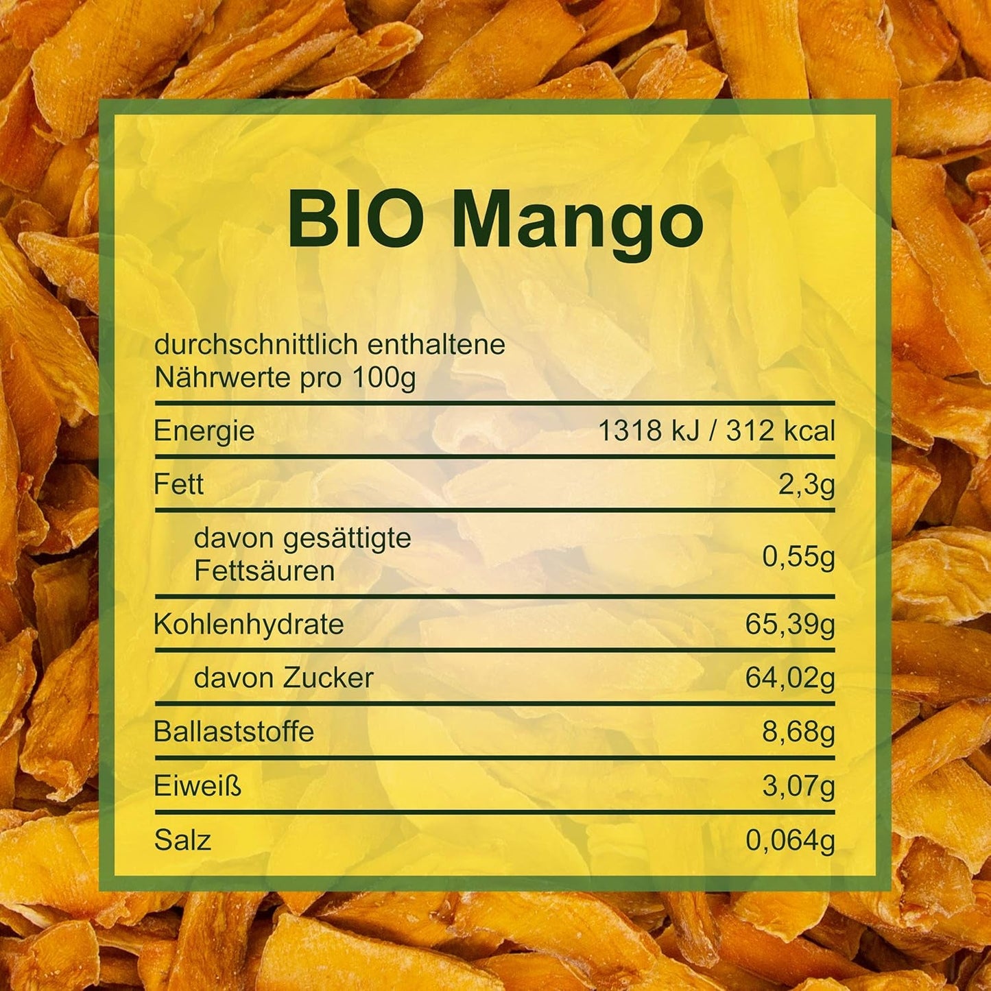 Howa tørret mango - tørret frugt i økologisk kvalitet, naturlig og usvovlet - ideel til madlavning, bagning eller som en sund snack - mangoskiver - sukkerfri - 1000 g Naty Shop dehydrerede produkter