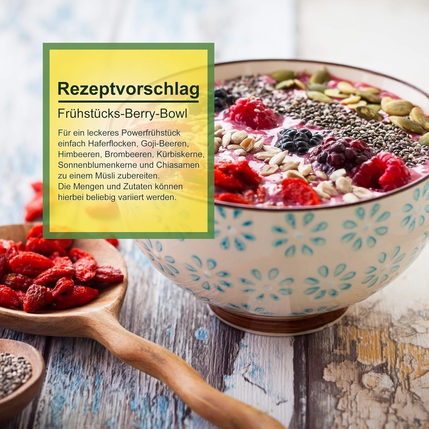 Howa Premium Goji Berries 1 KG tør - ubehandlet, naturlig - superfood fra Asien - ideel til madlavning, bagning eller som en sund snack - Goji bær 1000 g Dehydrerede produkter Naty Shop