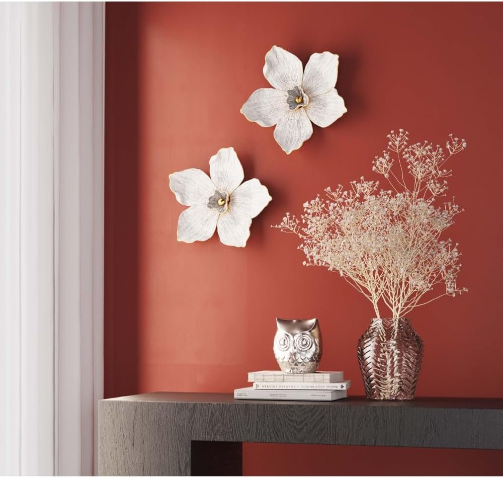 Kare Design vægdekoration Orchid, hvid, XL, vægdekoration, orkidéblomst look, håndlavet, 25x24x7 cm (h/b/d) Statuetter og skulpturer Naty Shop