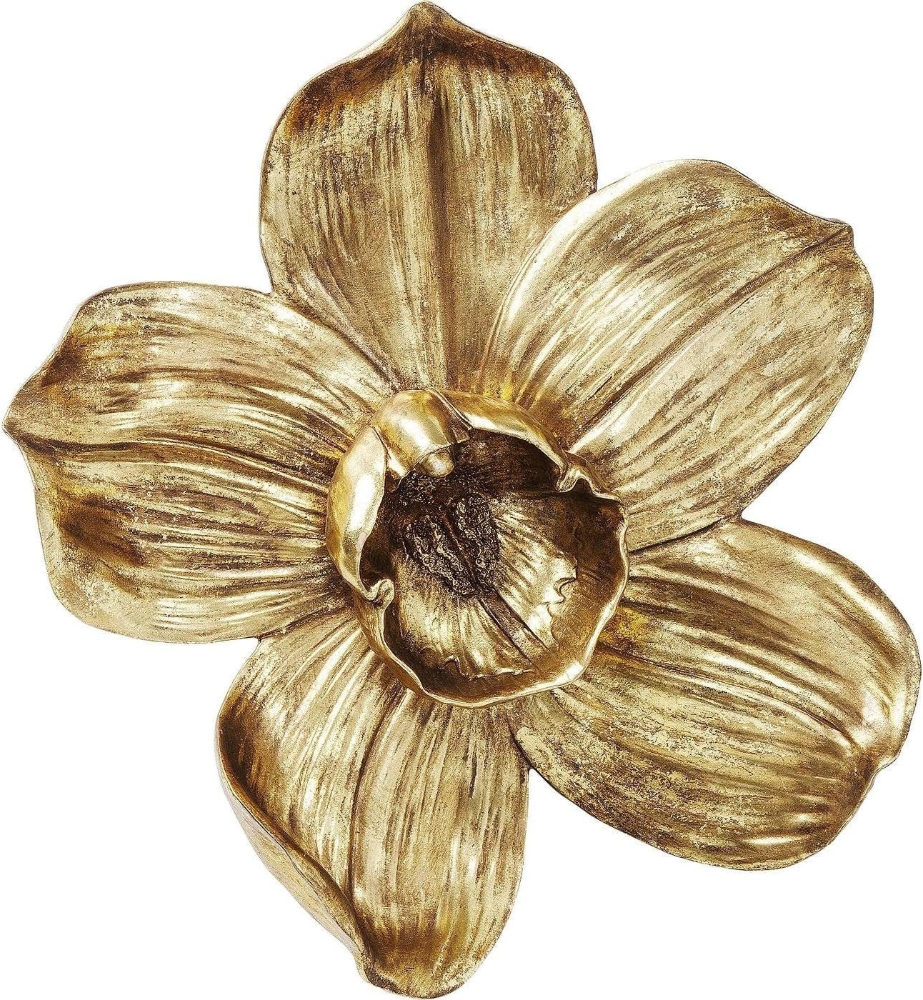 Kare Design vægdekoration Orchid, hvid, XL, vægdekoration, orkidéblomst look, håndlavet, 25x24x7 cm (h/b/d) Statuetter og skulpturer Naty Shop Guld 40L X 3B Cm