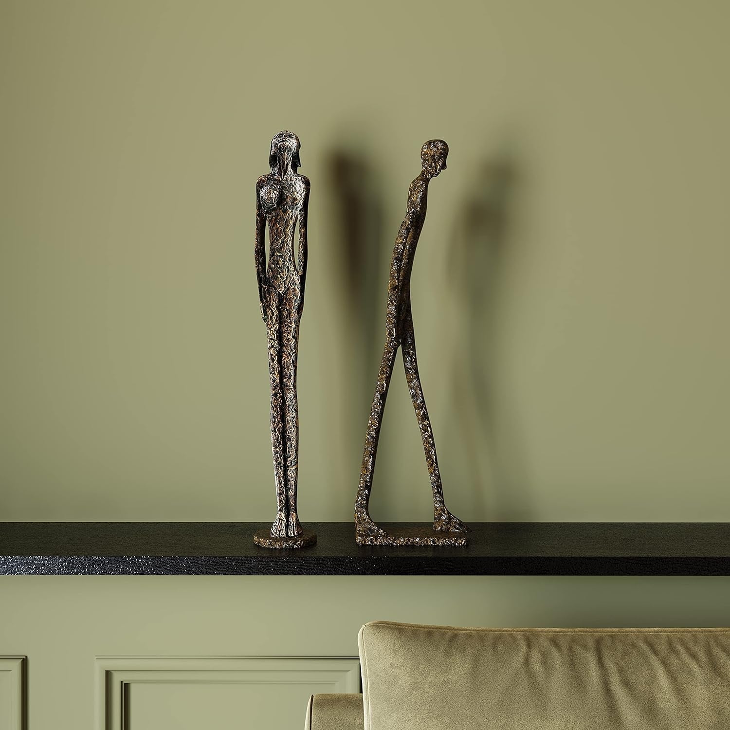 Kare Design Dekorativ Objekt Kunst Dame Bronze Dekorativ Figur Resin Antik Look Statue Dekor Art Objekt Tilbehør 78x13,5x13,5 cm Statuetter og skulpturer Naty Shop