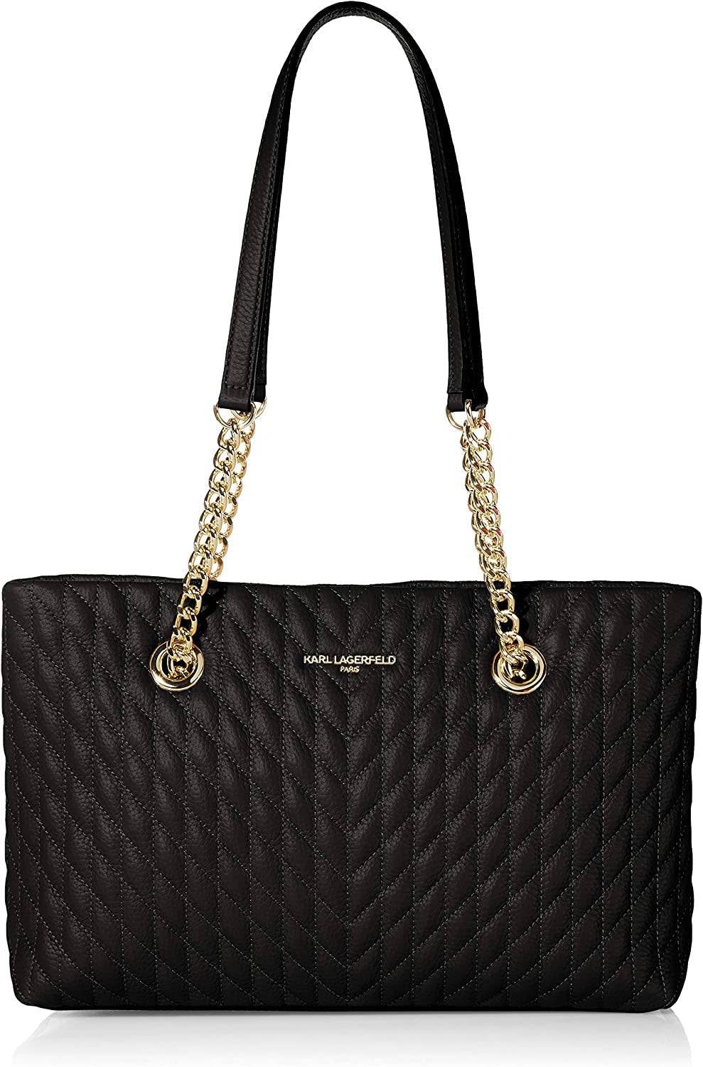 KARL LAGERFELD Karolina Tote Bag Dame Naty Shop Tasker Sort / Guld One Size Passer til alle