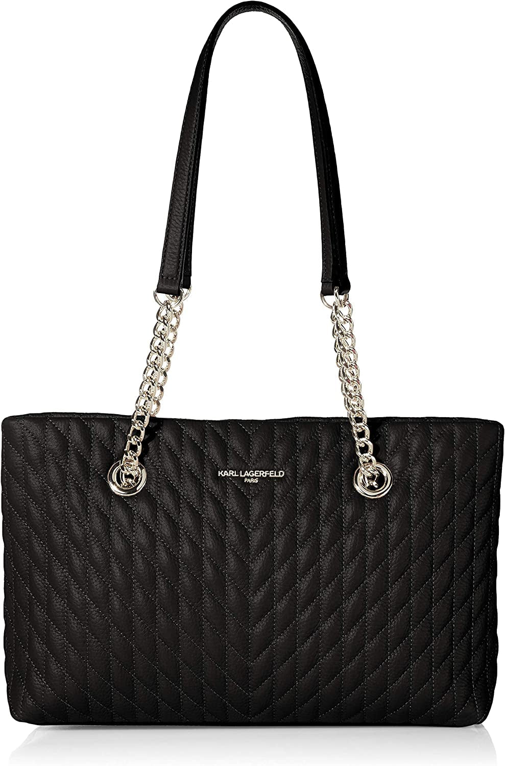 KARL LAGERFELD Karolina Tote Bag Dame Naty Shop Tasker Sort/Sølv One Size Passer til alle