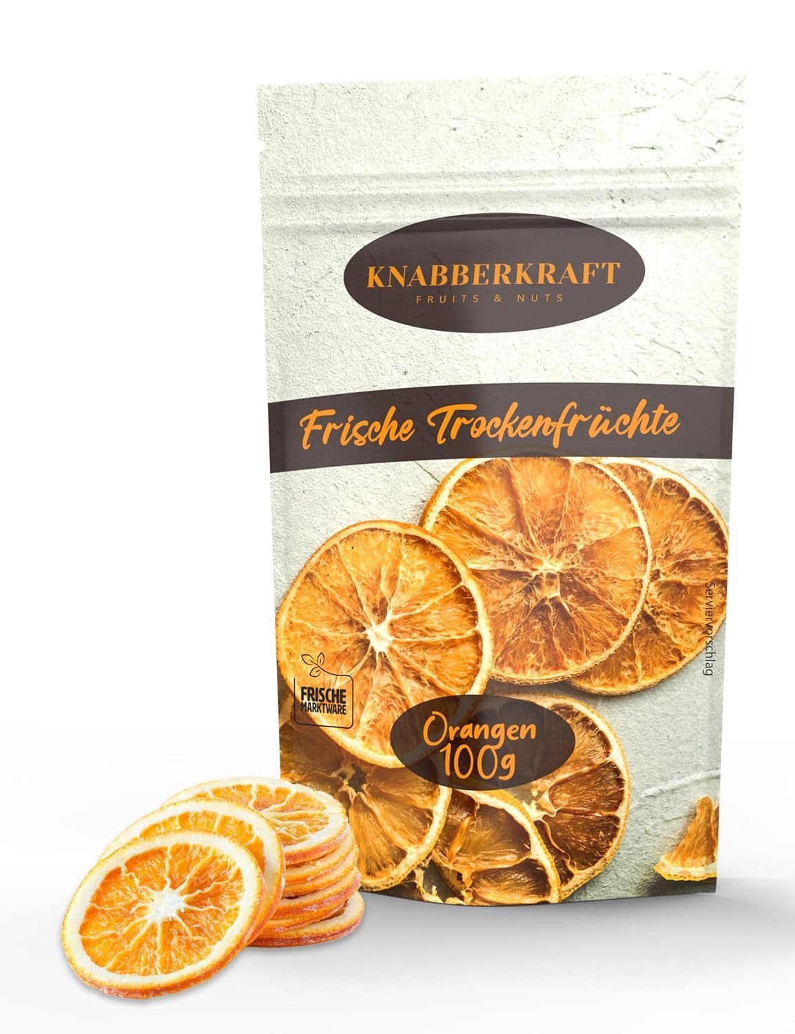 Knabberkraft Tørrede appelsinskiver 100g - Snack og naturlig smag | Perfekt til te, desserter, dekorationer og mere | Rig på vitamin C og uden tilsætningsstoffer Naty Shop dehydrerede produkter Standard titel