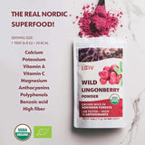LOOV økologisk blåbærpulver, lavet af 100% hele, frysetørrede vilde blåbær høstet i skovene i Nordeuropa, 113g, uden tilsat sukker Naty Shop Dehydred Products