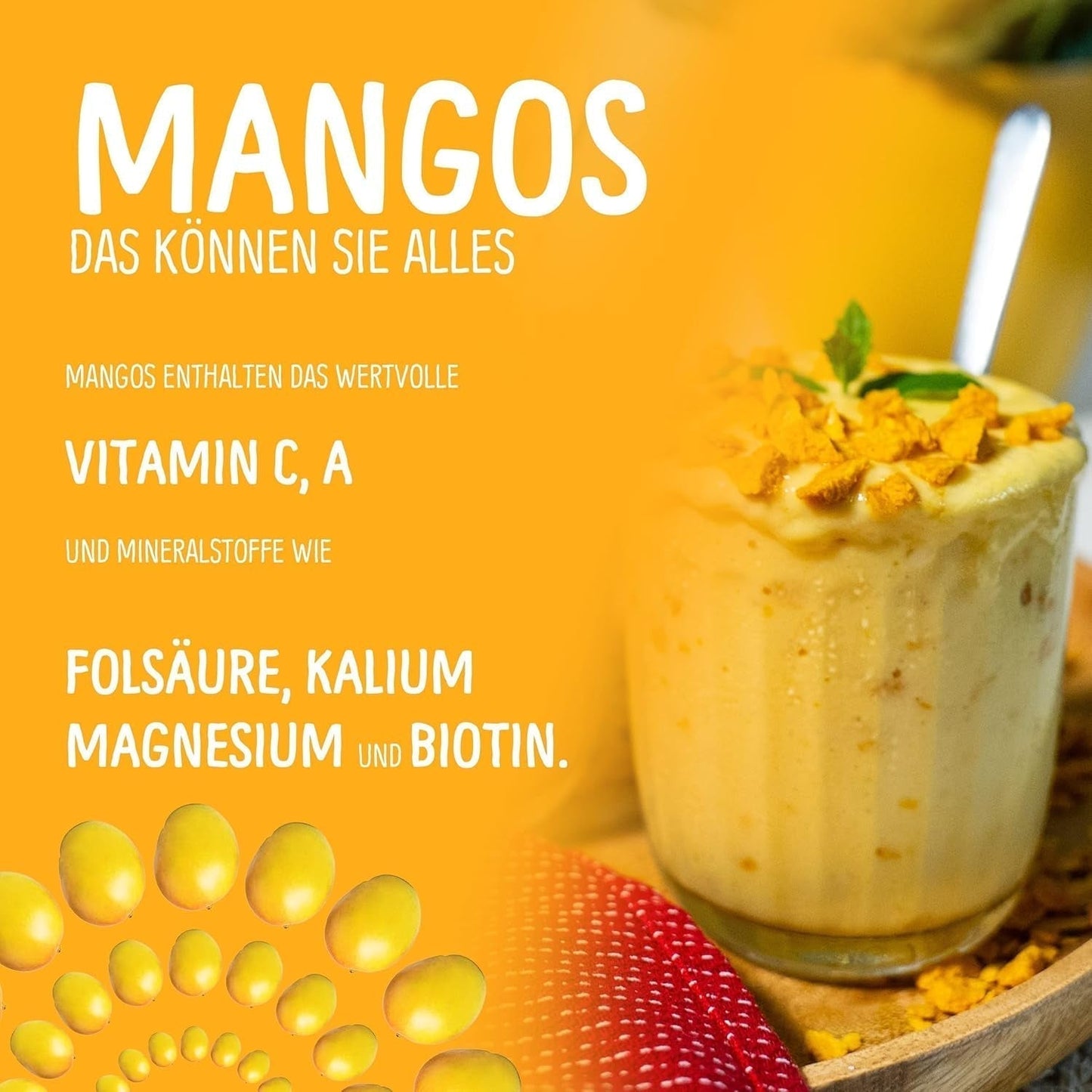 Frysetørret mango: 100g frysetørret frugt fra møre stykker mango uden tilsat sukker - tørret mango - tørret mango - tørret frugt - tørret frugt fra NutriPur Dehydrerede produkter Naty Shop