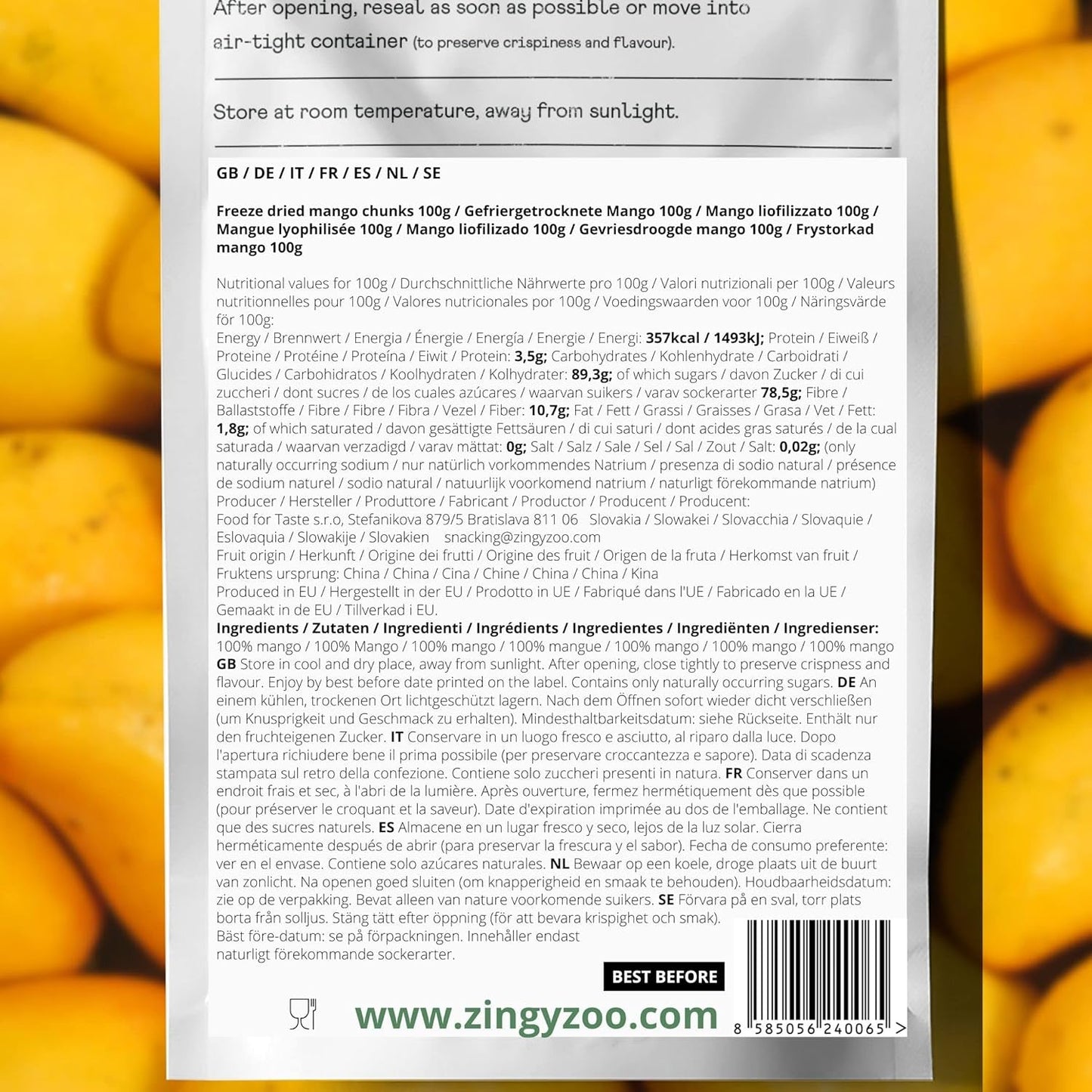 Frysetørret mango | Uden tilsat sukker Frysetørret Mango | Frysetørret mango Mango frugt Tørret mango | Tørret mango Tørret frugt uden tilsætningsstoffer | ZingyZoo tørret mango (100g) Naty Shop dehydrerede produkter