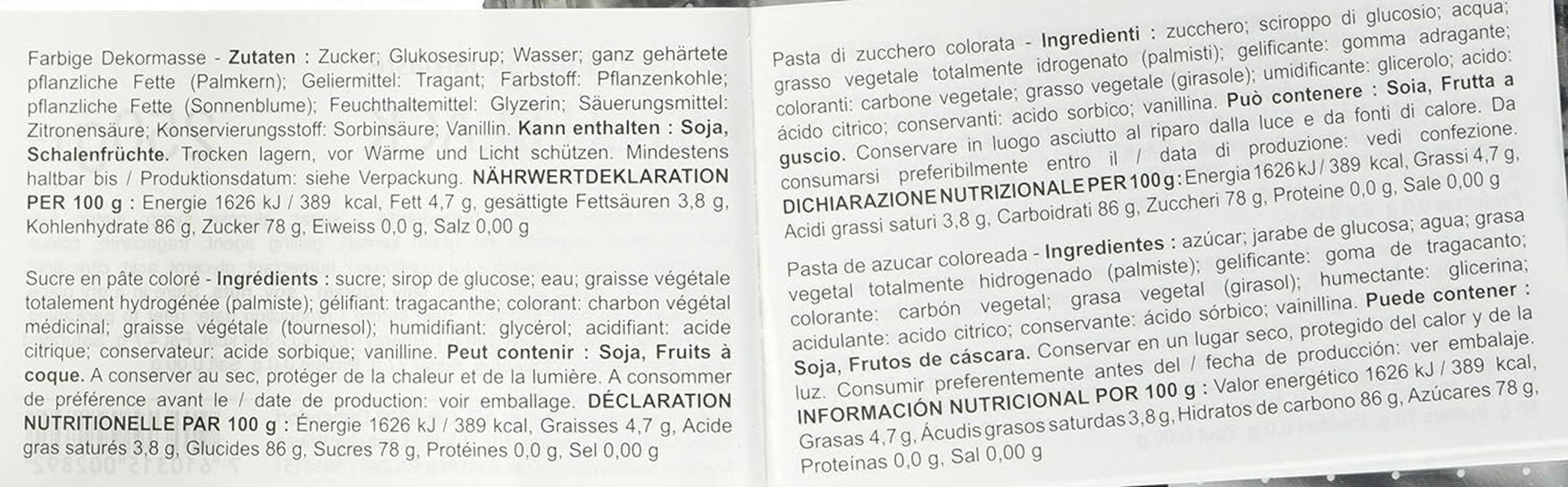 Massa Ticino rulle, sukkerpasta, sort 250 g Sukkerpasta Naty Shop