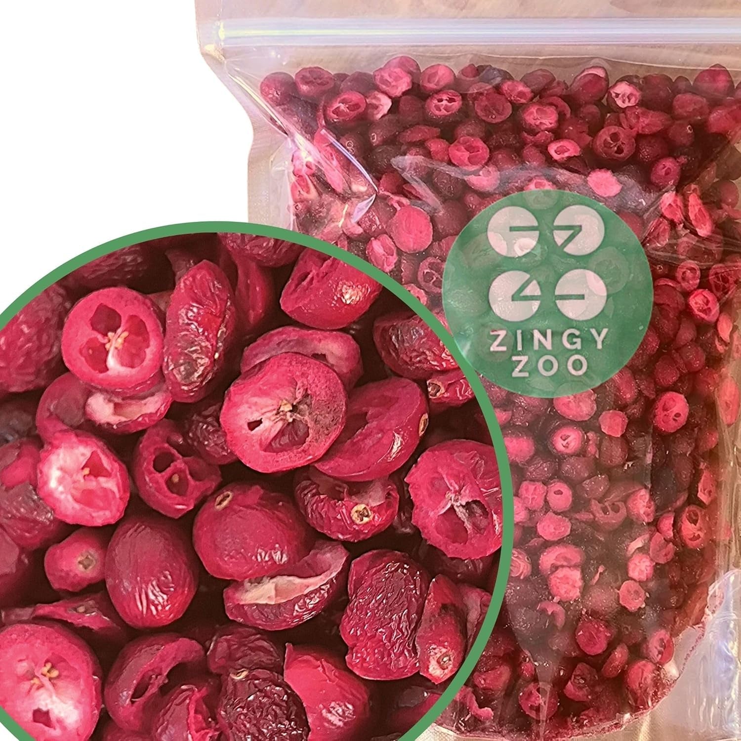 Frysetørrede tranebær uden sukker | XL 250g Frysetørrede naturlige usødede tranebær | Frysetørrede naturlige vilde frugter | Frysetørrede tranebær | ZingyZoo Naty Shop dehydrerede produkter 250G