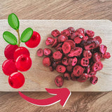 Frysetørrede tranebær uden sukker | XL 250g Frysetørrede naturlige usødede tranebær | Frysetørrede naturlige vilde frugter | Frysetørrede tranebær | ZingyZoo Dehydrerede produkter Naty Shop