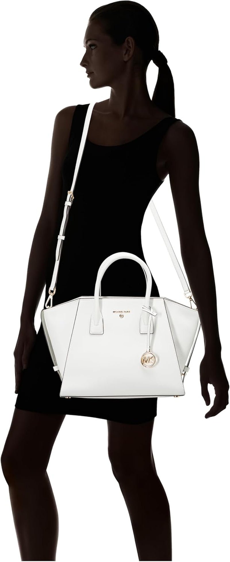 MICHAEL KORS Dame Avril LG TZ Satchel Taske, Opticwhite Dame Tasker Naty Shop