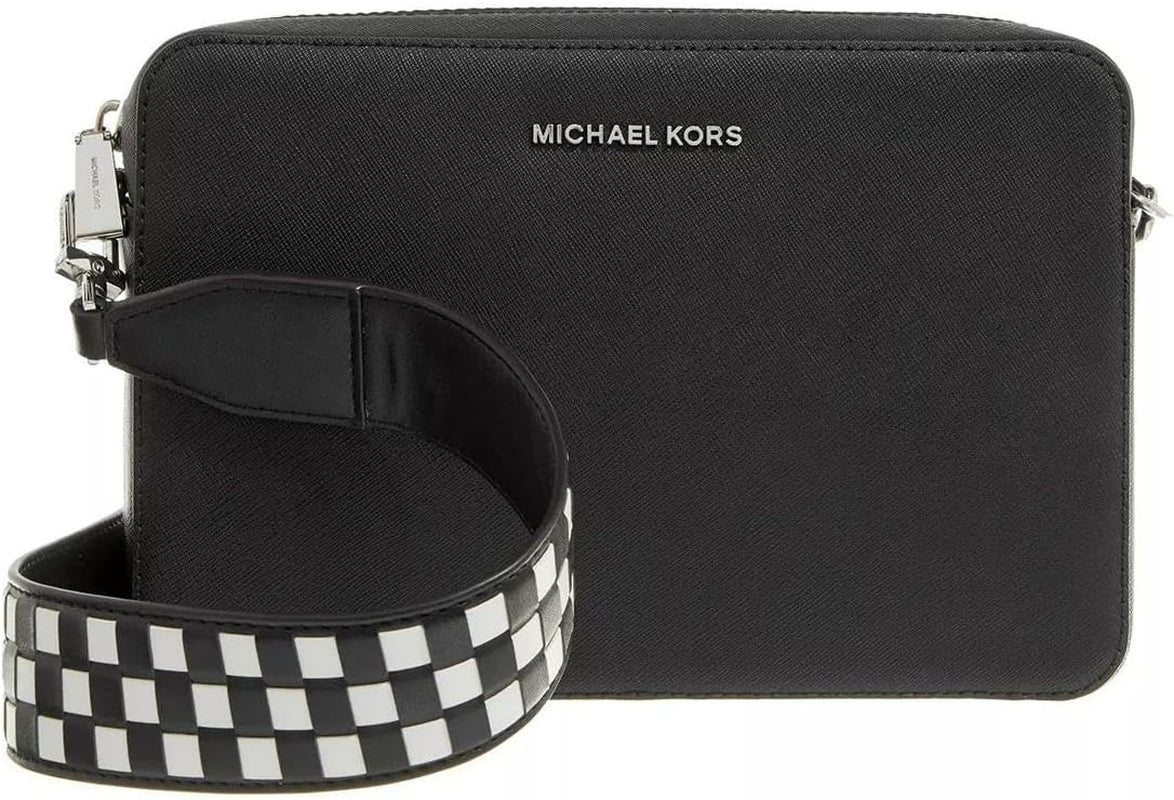 Michael Kors Jet Set Lg Ew Crossbody Taske Dame Tasker Naty Shop Blk/Opticwht