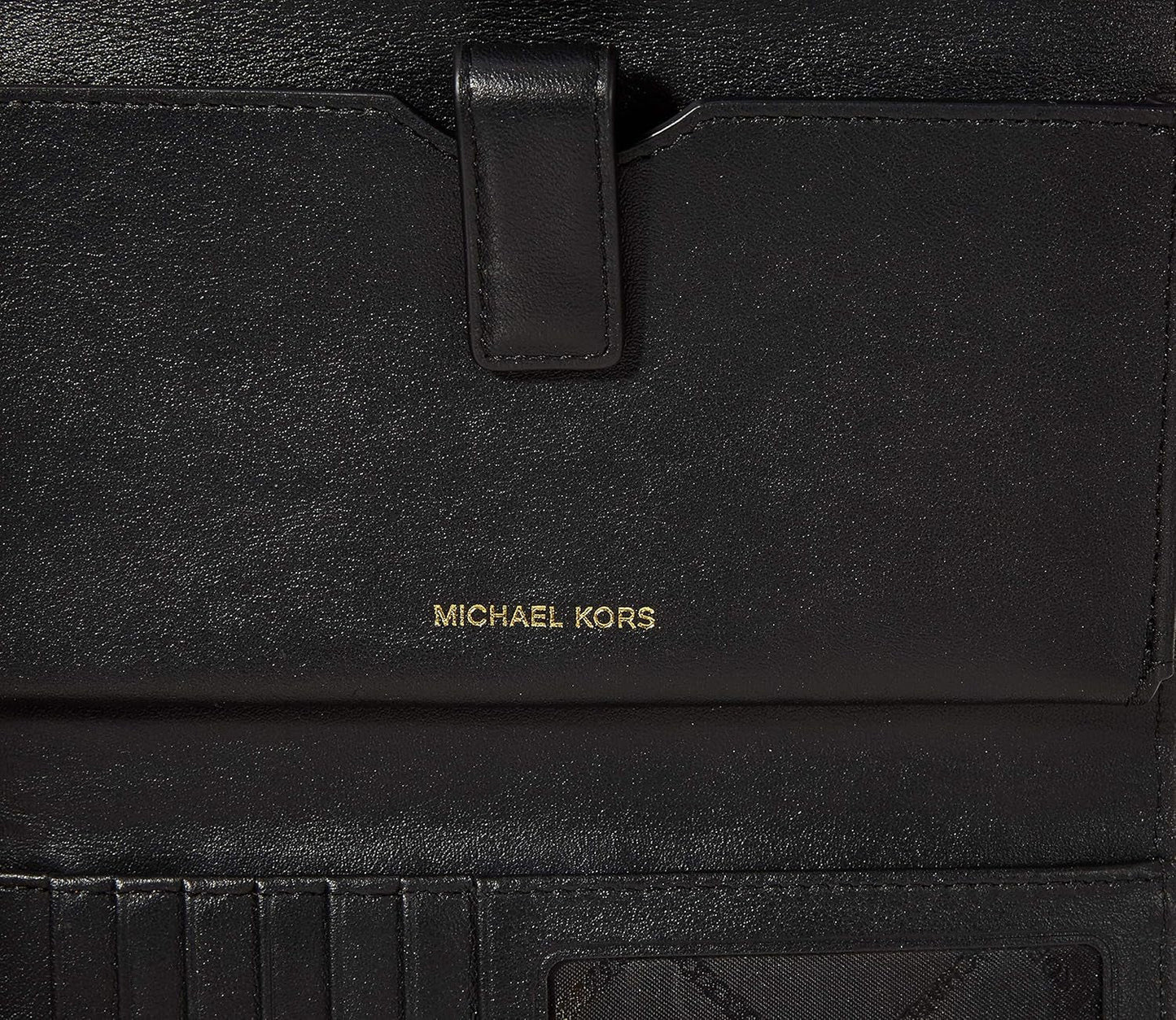 Michael Kors Pengestykker Kvindekreditkortholder, Marrón (bagage), 2,5x9,5x11,4 cm (L x H) Damepung Naty Shop