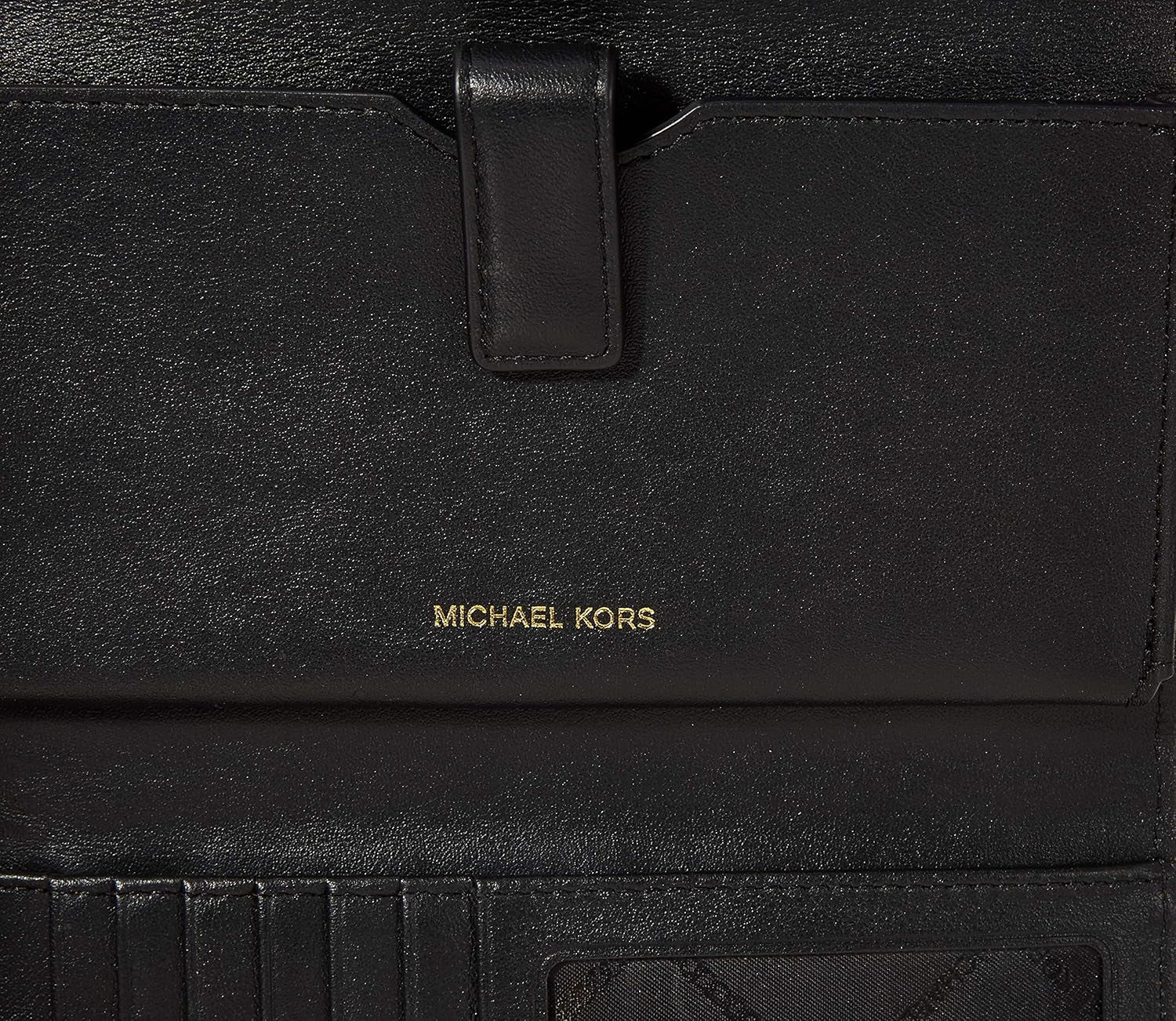 Michael Kors Pengestykker Kvindekreditkortholder, Marrón (bagage), 2,5x9,5x11,4 cm (L x H) Damepung Naty Shop