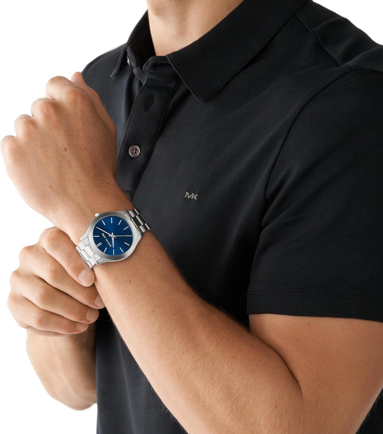 Michael Kors - Slim Runway Collection Sølvfarvet rustfrit stål herreur MK1060SET Herrepung Naty Shop