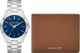 Michael Kors - Slim Runway Collection Sølvfarvet rustfrit stål herreur MK1060SET Pung Herre Naty Shop Standardtitel