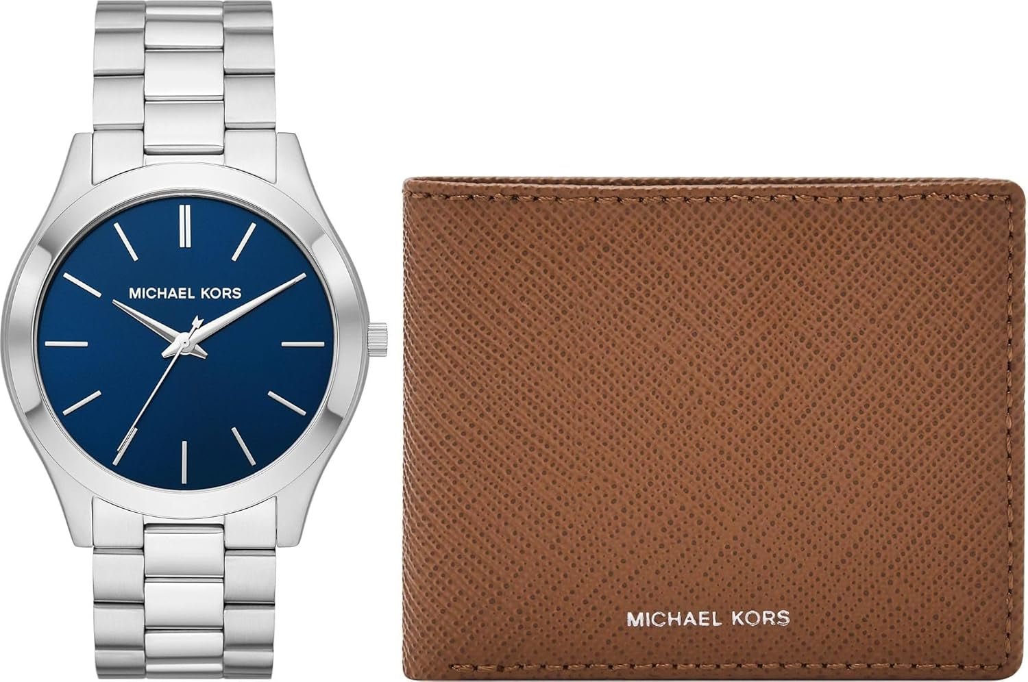 Michael Kors - Slim Runway Collection Sølvfarvet rustfrit stål herreur MK1060SET Pung Herre Naty Shop Standardtitel