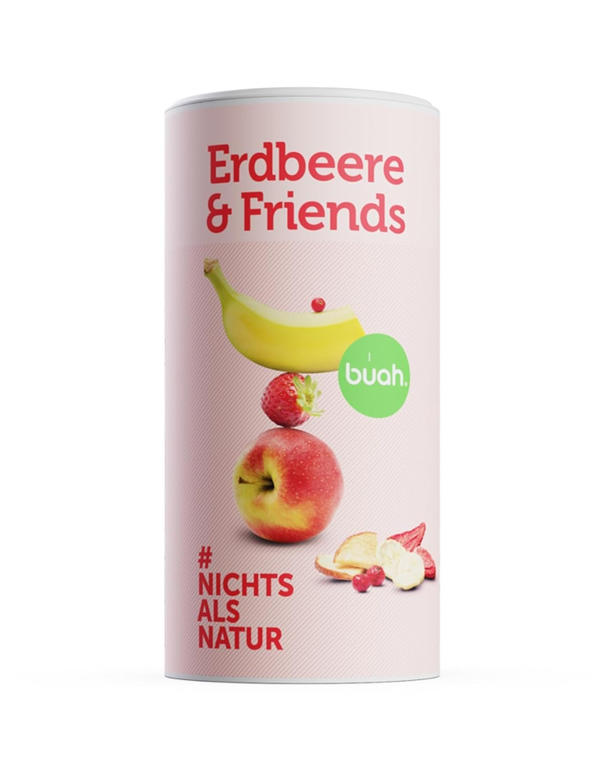 Frysetørret frugtblanding BUAH® | Frysetørrede jordbær, bananer, æbler og ribs uden tilsat sukker | 100% frugt | Vegansk, glutenfri, laktosefri (140 g) Dehydrerede produkter Naty Shop Standardtitel