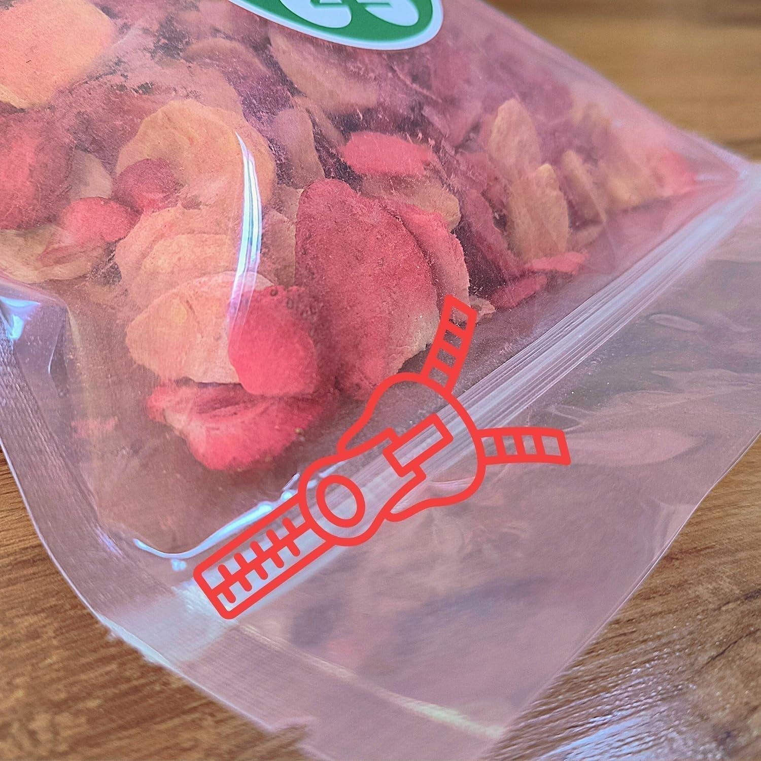 Blanding af frysetørrede frugter ErdBana XL 300g | Frysetørrede bananer + frysetørrede jordbær Frysetørrede frugtsmagesæt | Jordbær og banan frysetørret frugtblanding | ZingyZoo Dehydrerede produkter Naty Shop