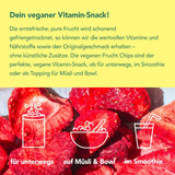 Mono frysetørrede chips - 300 g jordbærchips fra 100 % naturlige jordbær - tørret tropisk frugt - tørret jordbærfrugt - snack til müsli og desserter - jordbærchips Dehydrerede produkter Naty Shop