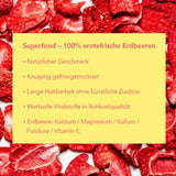 Mono frysetørrede chips - 300 g jordbærchips fra 100 % naturlige jordbær - tørret tropisk frugt - tørret jordbærfrugt - snack til müsli og desserter - jordbærchips Dehydrerede produkter Naty Shop