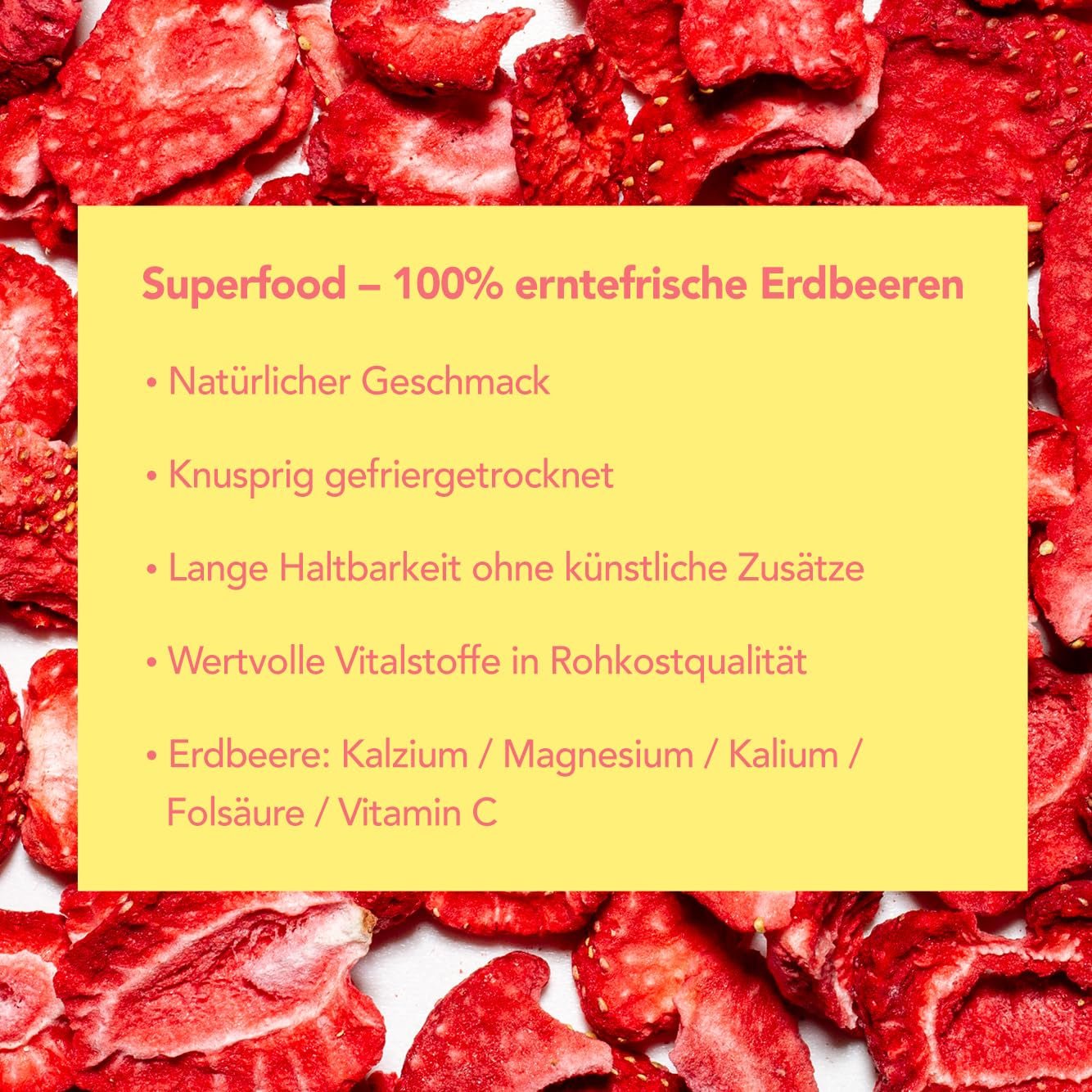 Mono frysetørrede chips - 300 g jordbærchips fra 100 % naturlige jordbær - tørret tropisk frugt - tørret jordbærfrugt - snack til müsli og desserter - jordbærchips Dehydrerede produkter Naty Shop