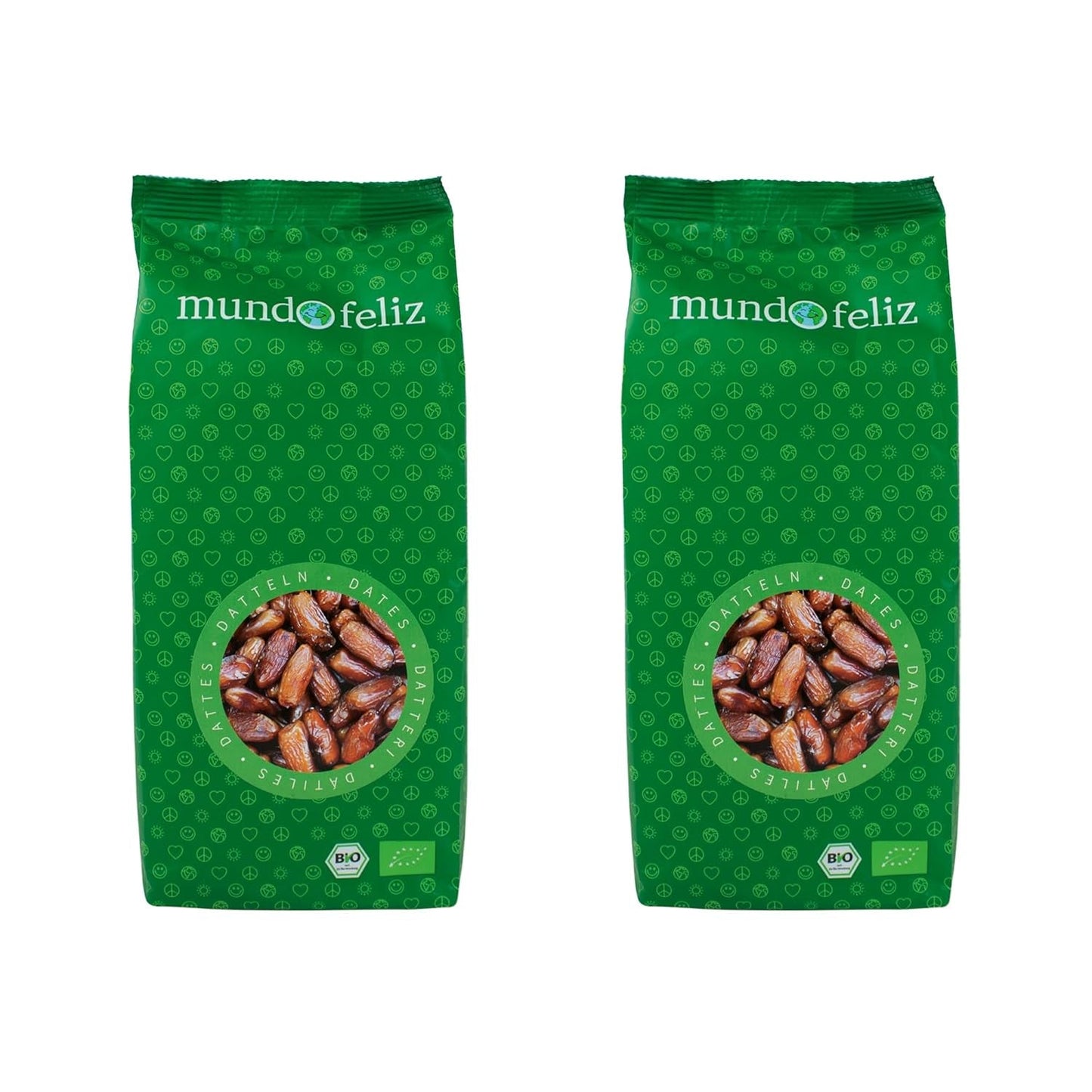 Mundo Feliz Økologiske tørrede dadler med sten 2 x 500 g Naty Shop dehydrerede produkter 500 g (pakke med 2) Data