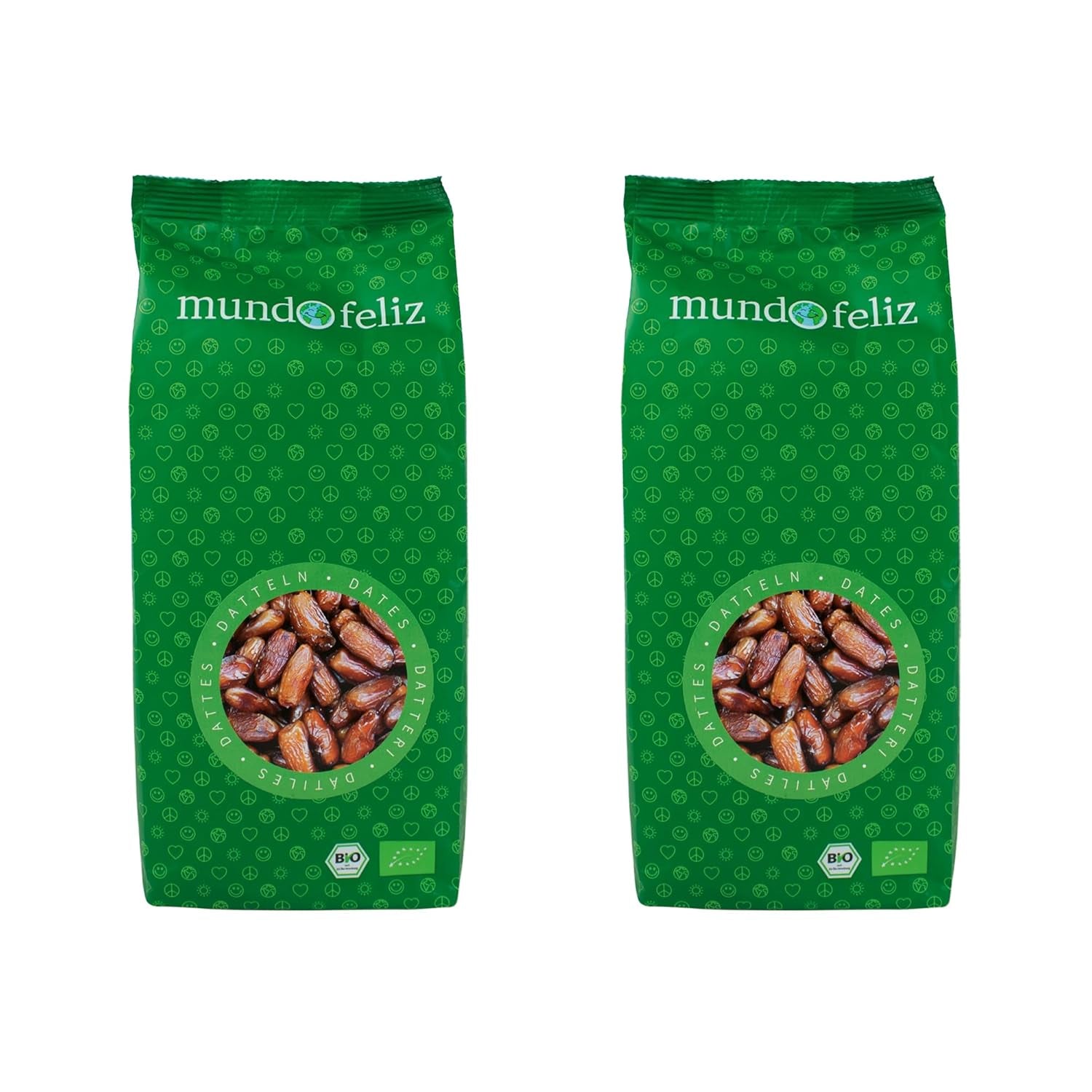 Mundo Feliz Økologiske tørrede dadler med sten 2 x 500 g Naty Shop dehydrerede produkter 500 g (pakke med 2) Data