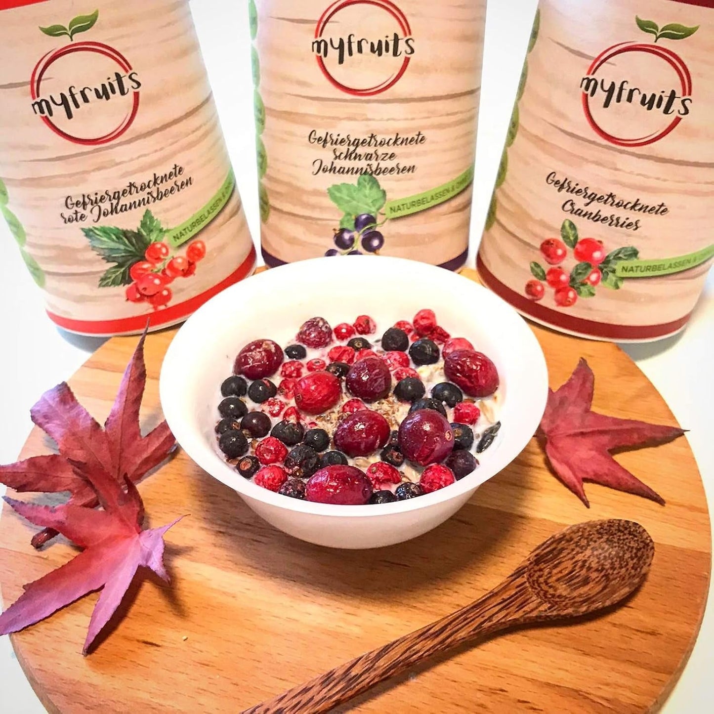 myfruits solbær, frysetørret frugt, 100g, uden tilsætningsstoffer, 100% solbær, frysetørret og tørret frugt til mysli eller grød... Tørrede produkter Naty Shop