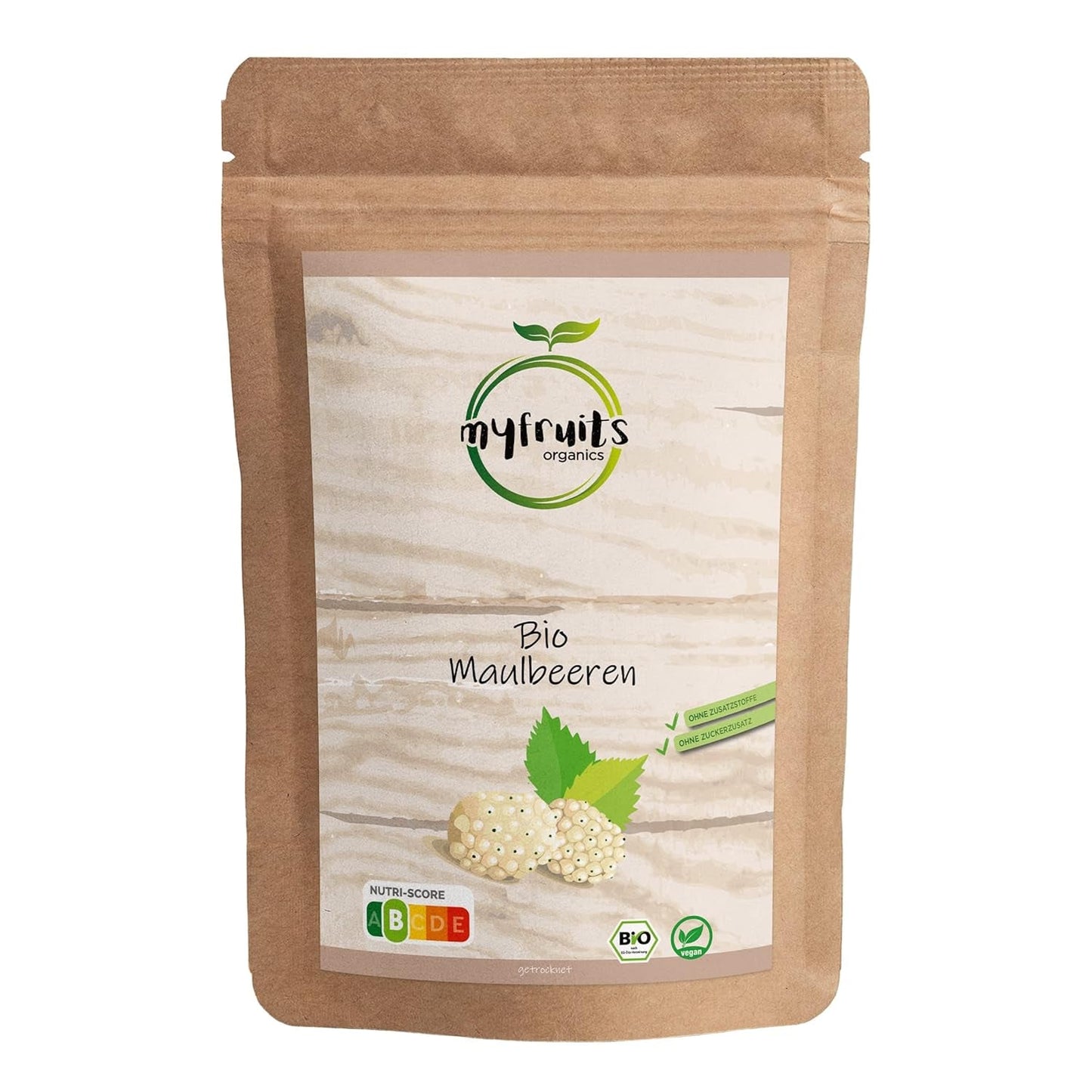 myfruits økologiske tørrede brombær, 750g, soltørret, ingen tilsætningsstoffer. Fra certificeret økologisk landbrug, tørrede hvide brombær Naty Shop Dehydrerede produkter, stor pakke 750G