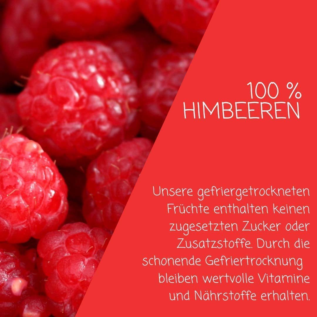 myfruits hindbær, frysetørret, 300g, uden tilsætningsstoffer, 100% tørret hindbær, frysetørret frugt til mysli eller som snack... Dehydrerede produkter Naty Shop