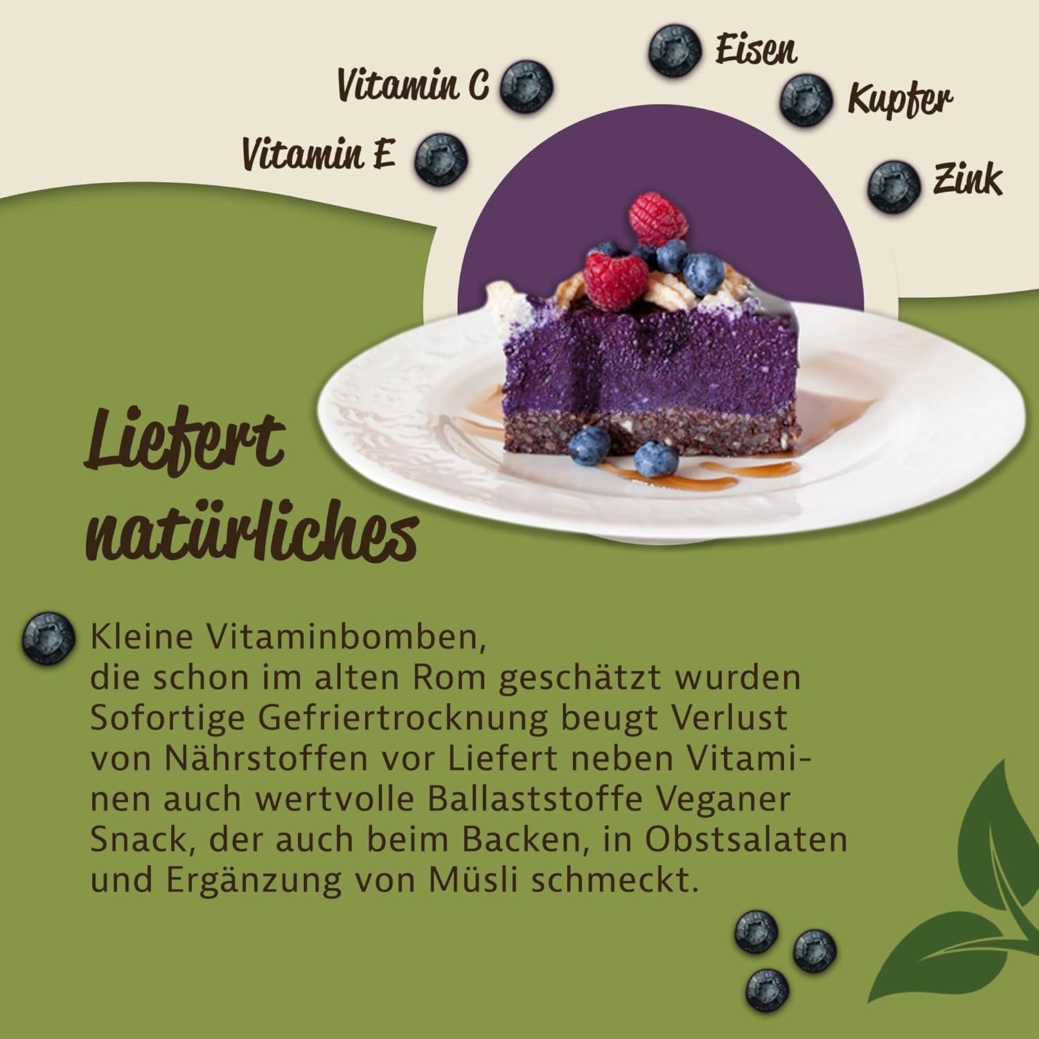 Mynatura økologiske frysetørrede vilde blåbær I Blåbær I Frugt I Bær I Naturprodukt I Økologisk kvalitet I Taske (1x 200g) Tørrede produkter Naty Shop