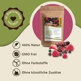 Mynatura Farverig blanding af frysetørrede bær I Frugtblanding I Hindbær I Solbær I Jordbær I Frugtsnacks I Vegansk I 350g Dehydrerede produkter Naty Shop
