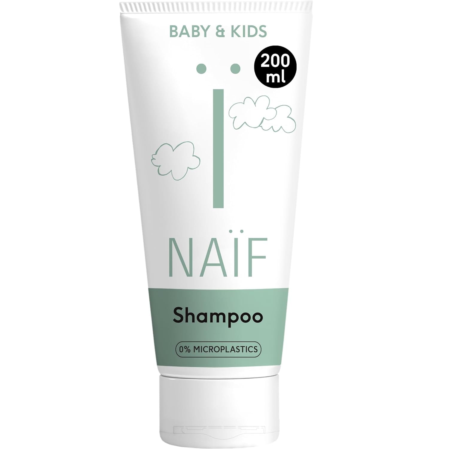 Naïf - Plejeshampoo - til babyer og børn - Babyshampoo med naturlige ingredienser - 100% vegansk - 0% SLES - Uden mikroplast, silikoner og parabener - 200 ml Børn - Bad og hudpleje Naty Shop M