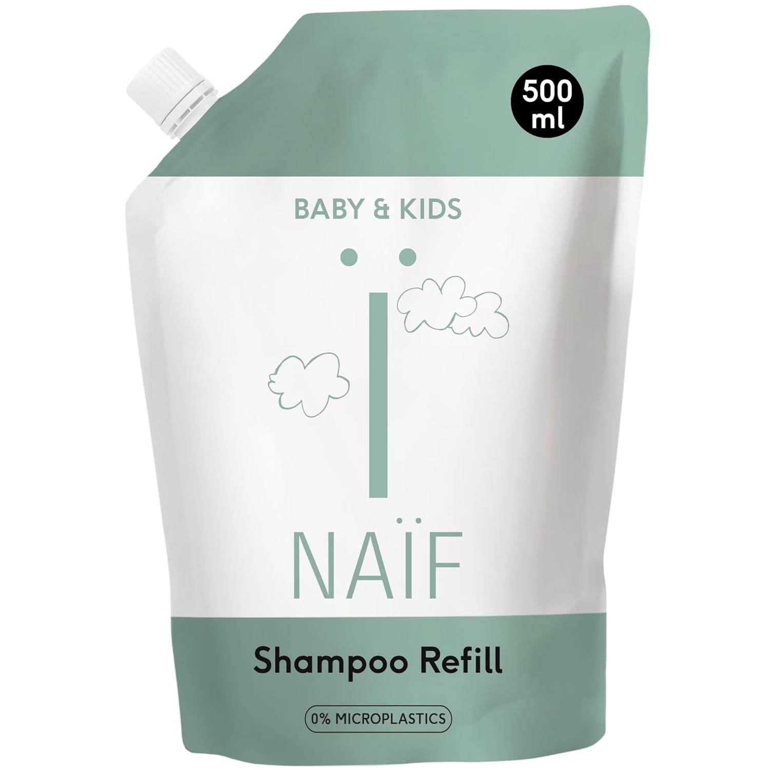 Naïf - Plejeshampoo - til babyer og børn - Babyshampoo med naturlige ingredienser - 100% vegansk - 0% SLES - Fri for mikroplastik, silikoner og parabener - 200 ml Børn - Bad og hudpleje Naty Shop Recharge