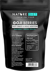 Nature Diet - Goji bær 1000 g | Tørrede bær | Sund snack Dehydrerede produkter Naty Shop 1 kg (1 pakke)