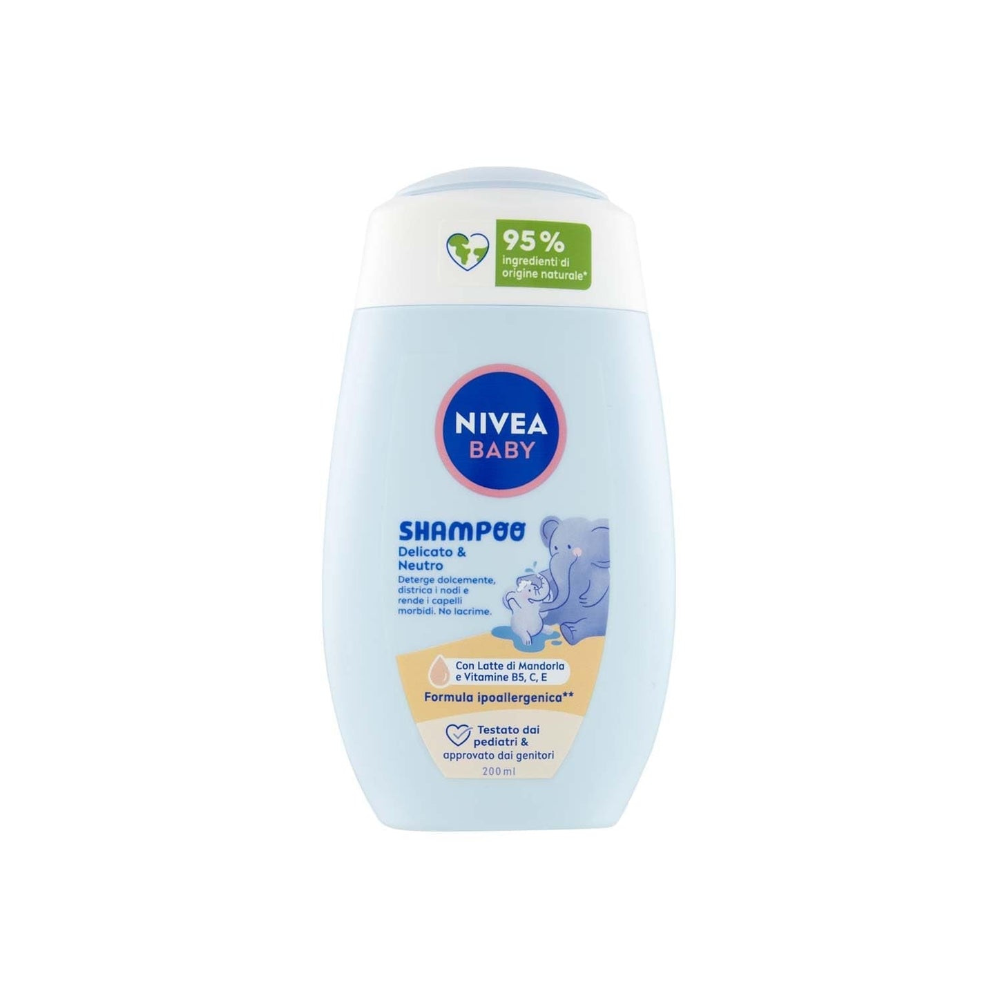 NIVEA BABY Gentle & Neutral Shampoo 200 ml - Med beskyttelse mod tårer, sulfatfri, til blødt og filtringsfrit hår Børn - Bad og hudpleje Naty Shop Standard titel